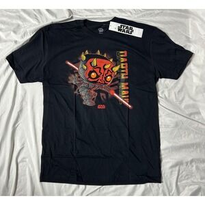 Funko POP Tees Star Wars Darth Maul Graphic T-Shirt Black Mens Large NWT